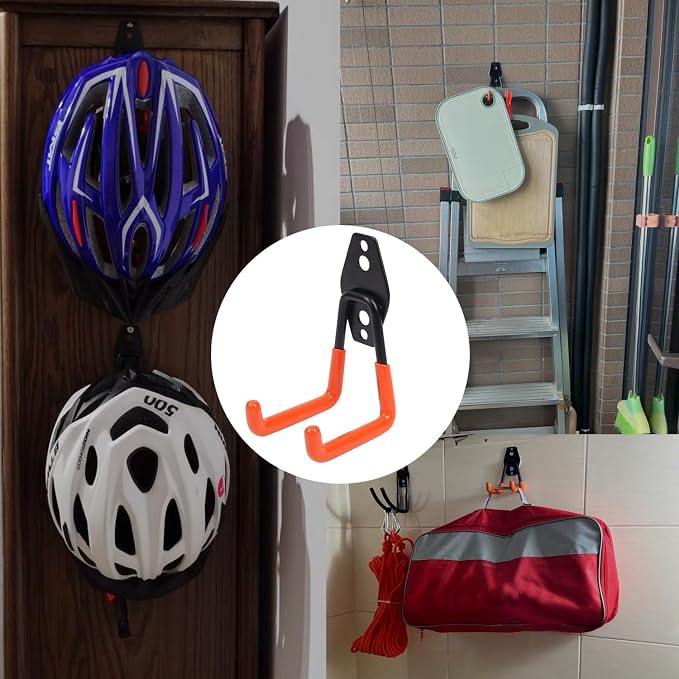 Heavy-Duty Garage Hooks -2 Pack Type small J- Anti-Slip Coated Wall-Mounted - Image 7