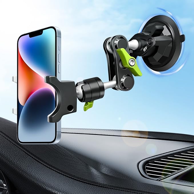 Suction Cup Phone Mount 360 Rotating Universal Ball Head Arm by Rednow