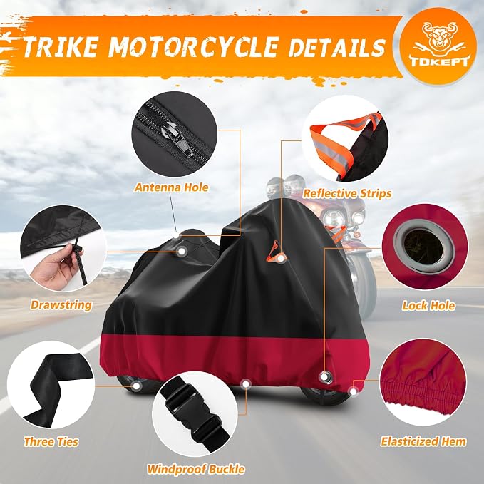 Trike Motorcycle Cover, Outdoor Waterproof Vehicle Cover - Image 3