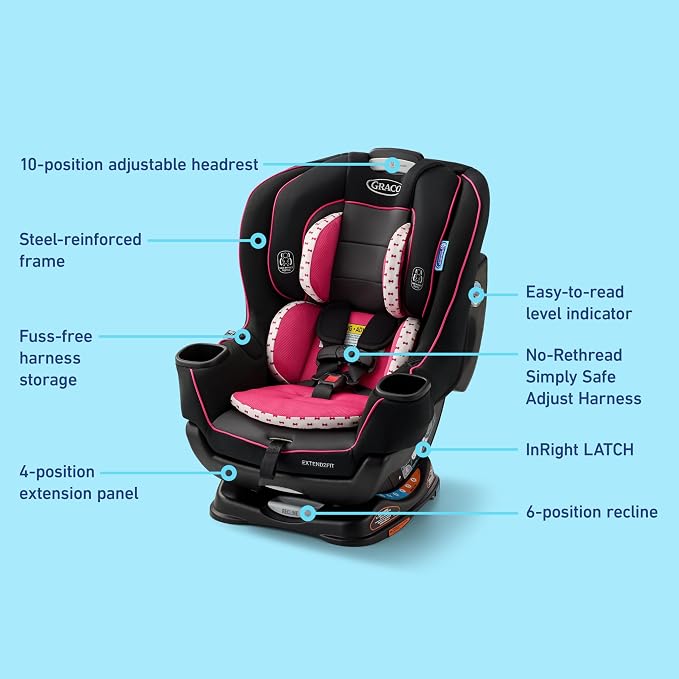 Graco Extend2Fit Convertible Baby Car Seat, Rear and Forward Facing, Adjustable - Image 7
