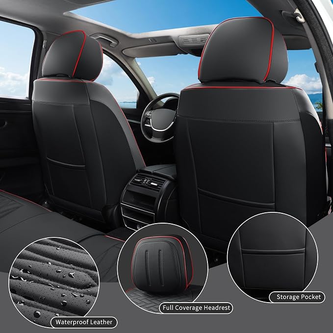 Car Seat Covers Full Set, Leather Seat Covers - Image 8