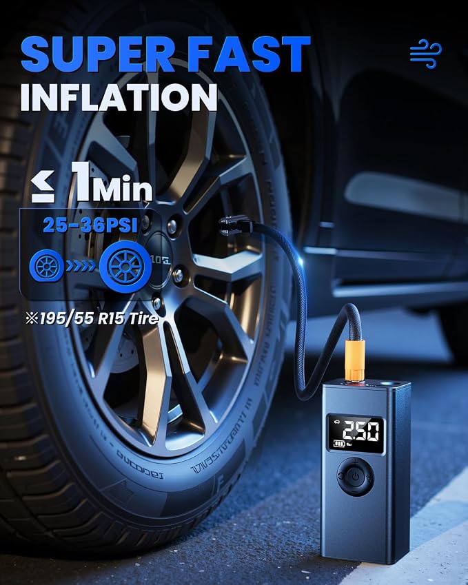 Tire Inflator Portable Air Compressor, 160PSI Air Pump - Image 2
