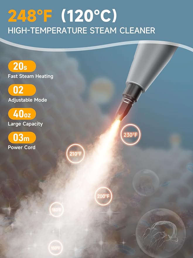 Yadea Handheld Steam Cleaner, Tiles & Furniture – Fast Heat-Up, Dual Steam Modes - Image 3