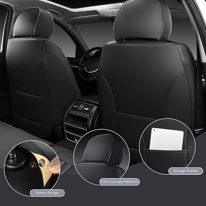 Leather Seat Covers, Car Seat Protector Waterproof, Seat Covers Full Set - Image 5