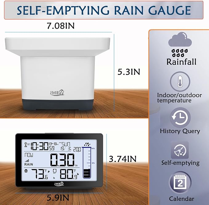 Wireless Rain Gauge Outdoor, Digital Rain Gauge Outdoors Best Rated - Image 7