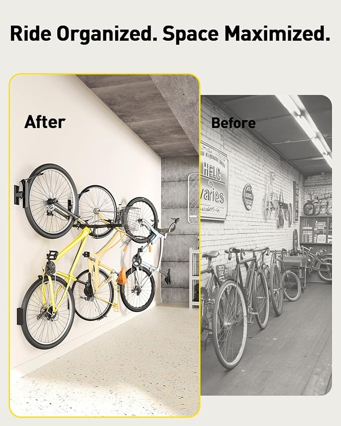 AM alphamount Swivel Bike Wall Mount, Metal Wall Bike Rack - Image 5