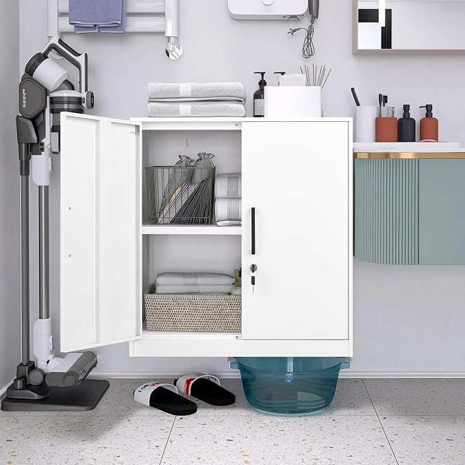 LUCYPAL Locking Storage Cabinets, Metal Cabinet - Image 8