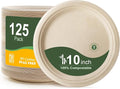 WELLIFE 100% Compostable Paper Plates 10 Inch, Biodegradable Bagasse, by WELLIFE