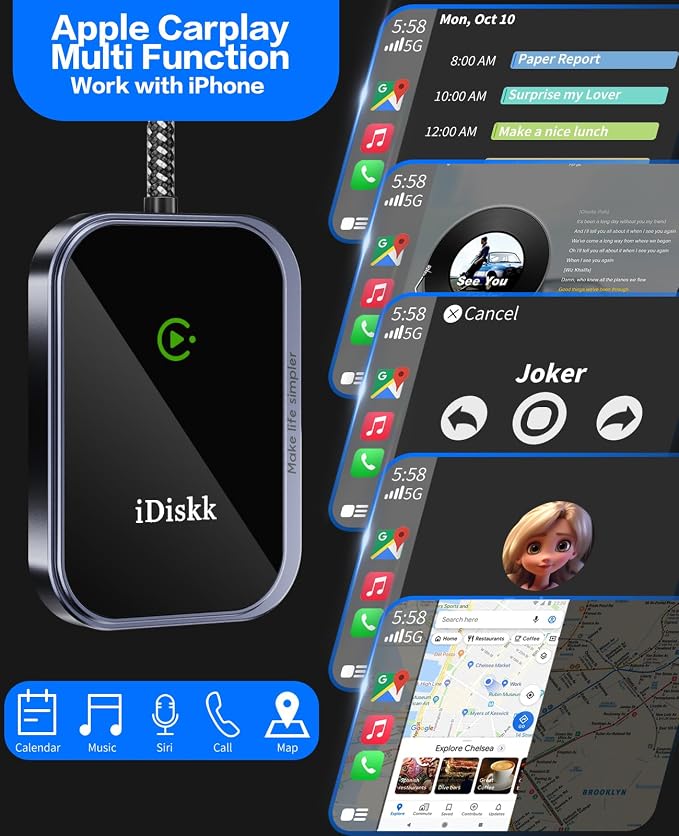 Wireless CarPlay Adapter for iPhone and iOS 10+, 2025 Upgraded No Latency - Image 5