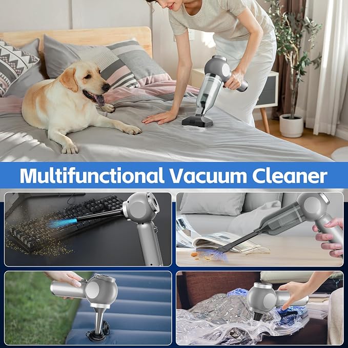 6 in 1 Car Vacuum Portable Cordless, 20000PA Mini Vacuum Cleaner High Power - Image 4