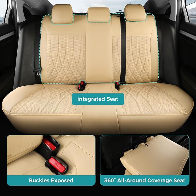 Seat Covers for Honda Civic Sedan 4DR Sedan LX 2022 2023 2024 2025, Leather Car - Image 4