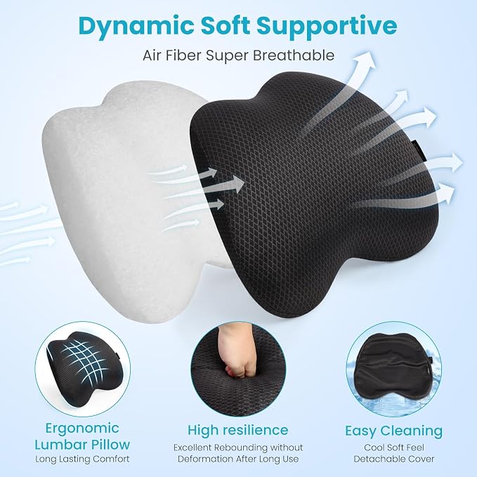 Lumbar Support Pillow Office Chair Car Back Pillow Ergonomic Lower Back Pain - Image 3