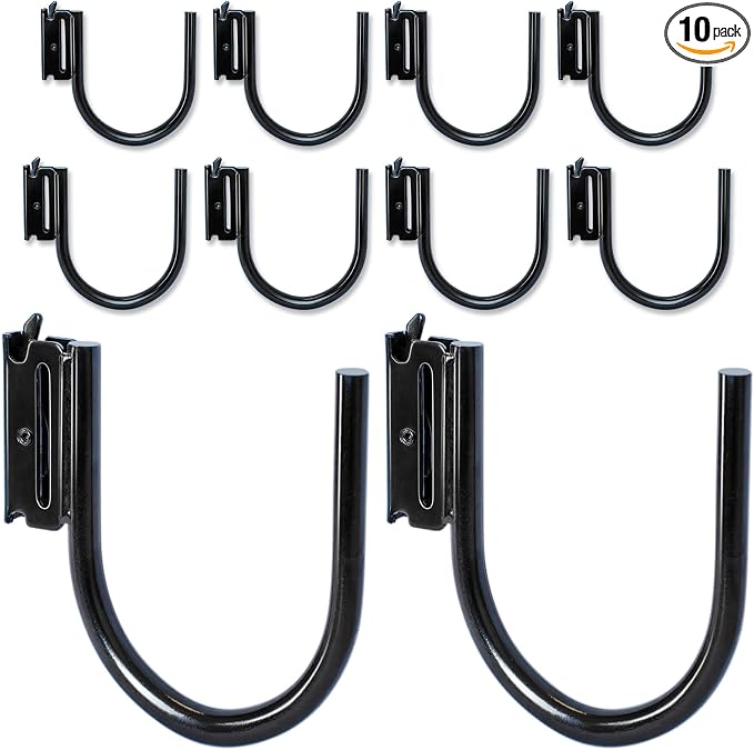 10-Pack 4" E Track J Hooks, Heavy Duty Black Steel Hanger 1, 400lbs Break by MorScan