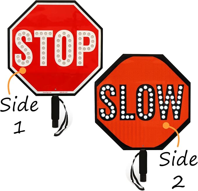 SmartSign LED STOP SLOW Paddle - Image 2