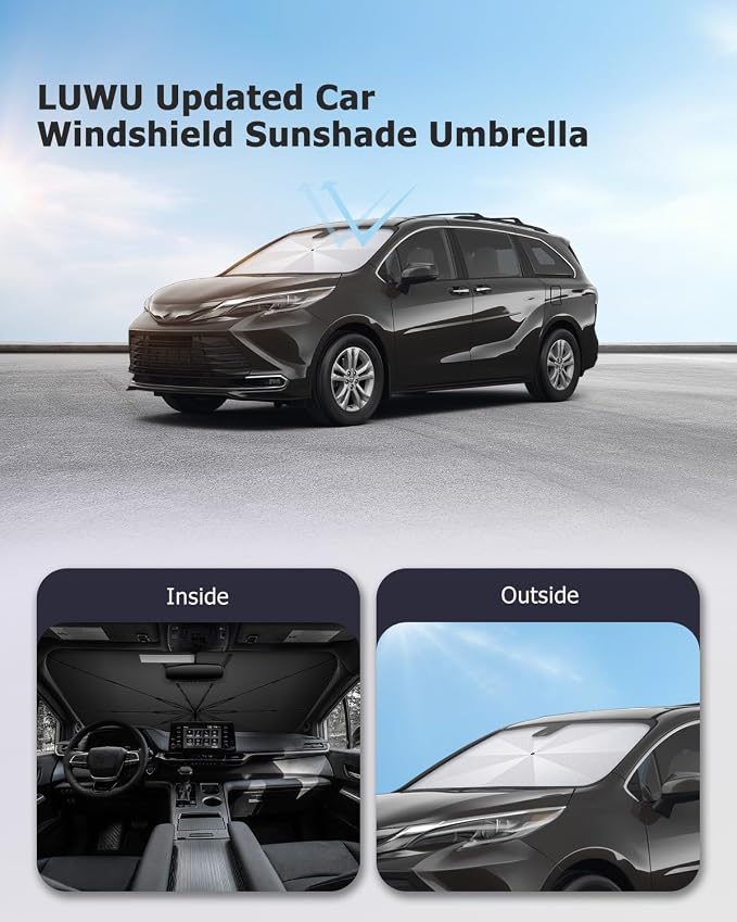 2025 Upgrade Car Windshield Sun Shade Windshield Sunshade Umbrella Protect Car - Image 9