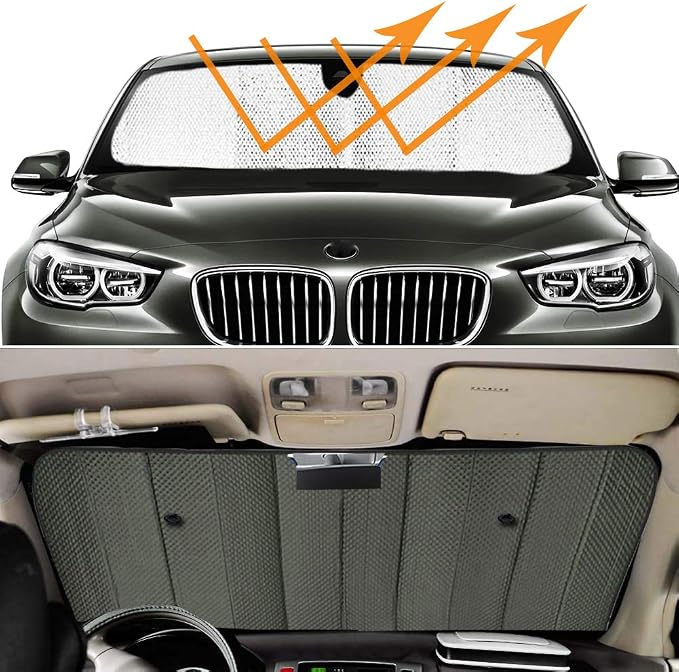 Big Ant Windshield Sun Shade UV Rays Sun Visor Shade, Auto Front Windshield - Image 3