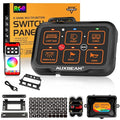 Auxbeam 6 Gang Switch Panel Bluetooth AR-600 RGB Large Button Auxiliary Switch by Auxbeam