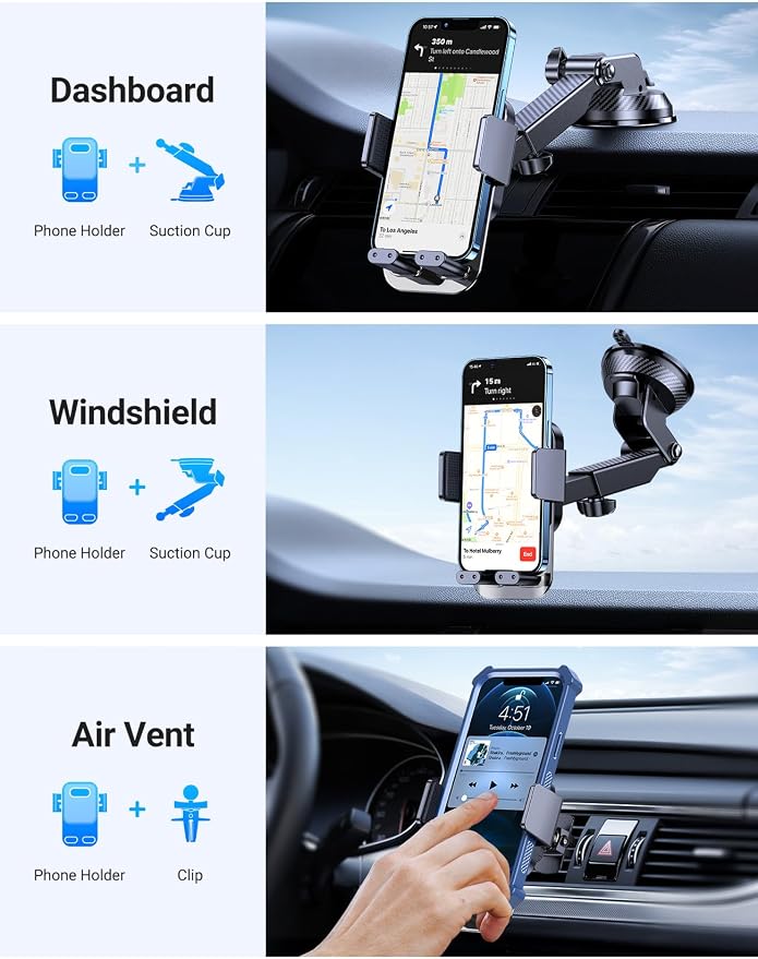 AKESEPE Phone Holders for Your Car 2025 Upgraded Car Phone Holder Mount Truck - Image 3