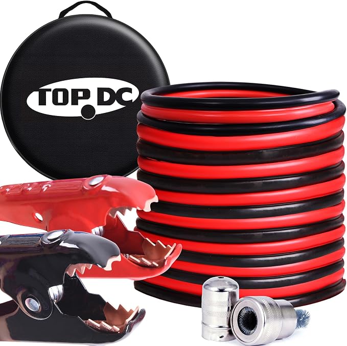 TOPDC 2 Gauge 20 Feet Jumper Cables by TOPDC