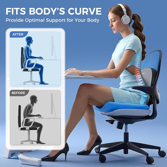 Lumbar Support Pillow for Office Chair, Memory Foam Lumbar Pillow for Lower - Image 5