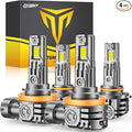 FAHREN H11/H9/H8 9005/HB3 LED Bulbs Combo, 130000LM 1000% Ultra-Bright by Fahren