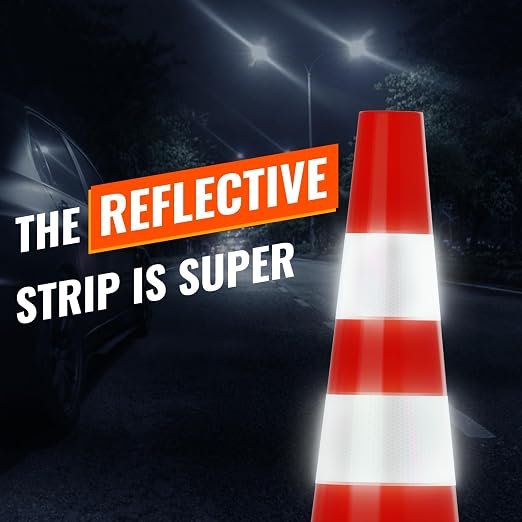 Traffic Cones 28 inch Orange 12 Pack Heavy Duty Safety Cones - Image 2