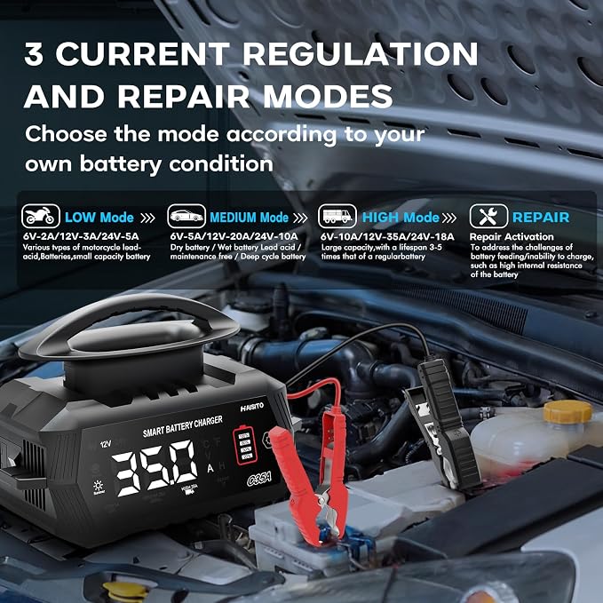35 Amp Battery Charger, 6V/12V/24V Smart trickle Charger, car Battery Charger - Image 6