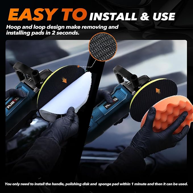 Buffer Polisher, 6 Inch/7 Inch 1600W Rotary Car Buffer Polisher Waxer, 7 - Image 7