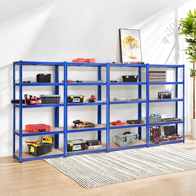 ERGOMASTER 5 Tier Utility Shelves Rack Garage Heavy Duty Steel Metal Shelving - Image 2