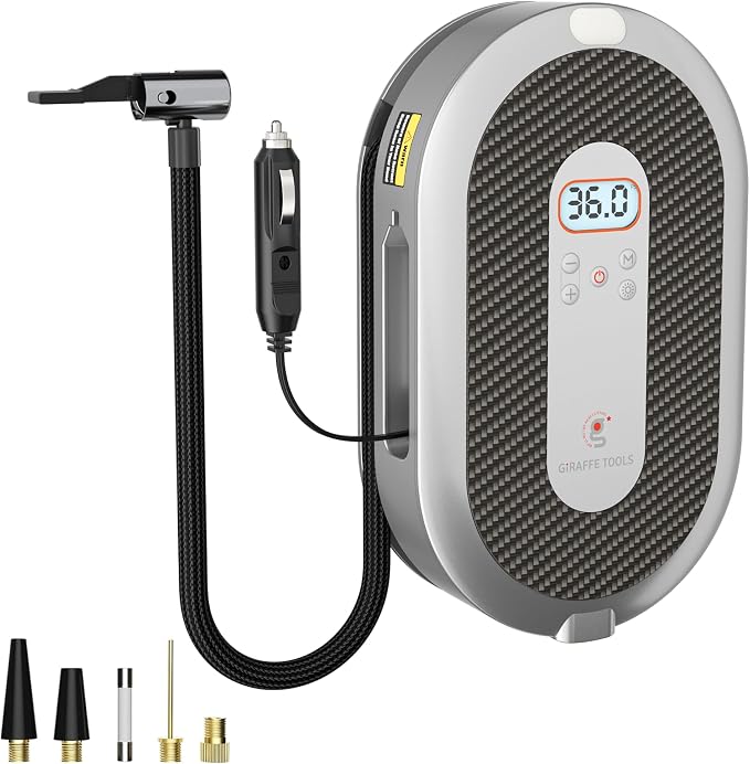 Giraffe Tools Tire Inflator Portable Air Compressor, 150 PSI 12V Car Air Pump by GiraffeTools
