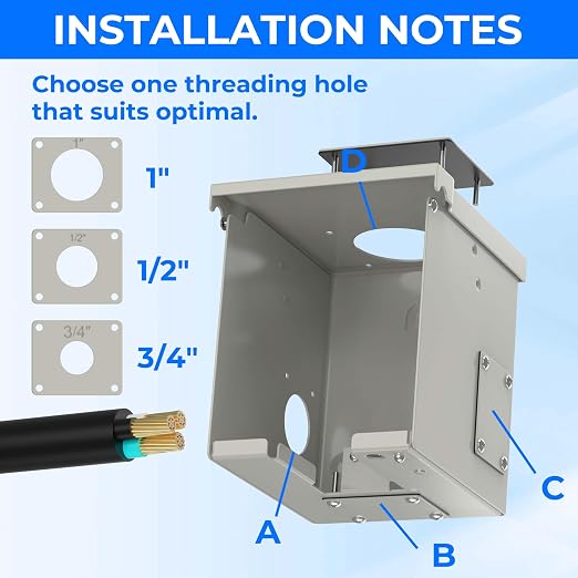 30 Amp RV Power Outlet Box, NEMA TT-30R 125V RV Outdoor Electrical Receptacle - Image 5