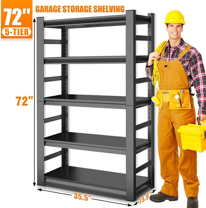 72" H Garage Shelving 3000LBS Heavy Duty Shelving Units and Storage Shelves - Image 3