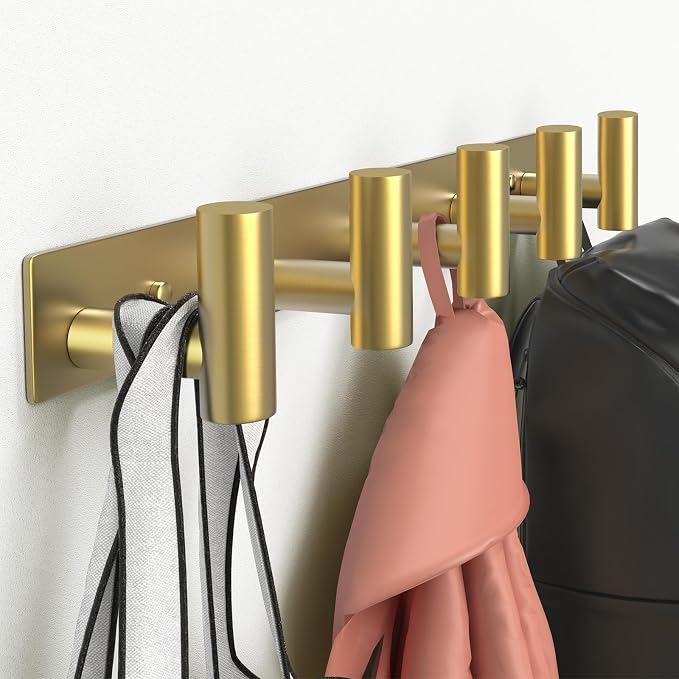 Wall Mounted Coat Rack-5 Hooks, Heavy Duty Stainless Steel Hook Rail - Image 2