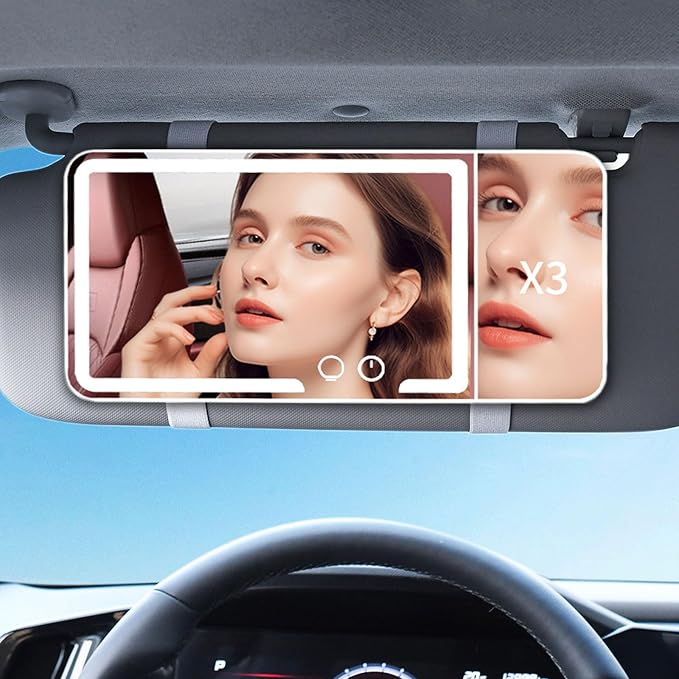 Car Sun Visor Vanity Mirror, Dimmable Touch Screen Makeup Mirrors - Image 7