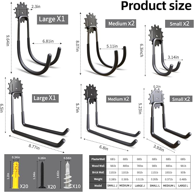 Heavy Duty Steel Storage Hooks - Image 2