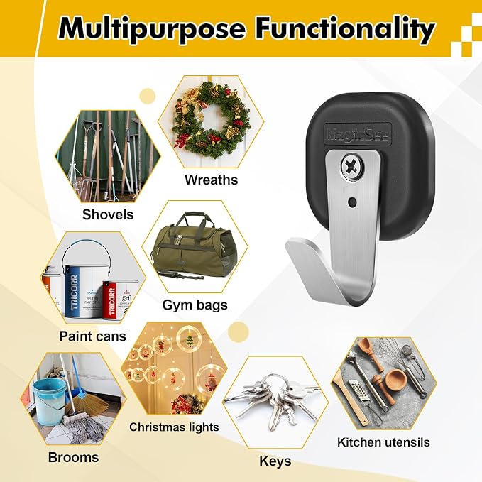 Upgraded Heavy Duty Magnetic Hook, Powerful Magnet Versalite Indoor and Outdoor - Image 4
