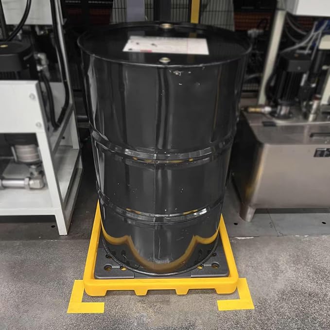 2 Drum Containment Spill Pallet, Polyethylene Low Profile Paint Bucket Tray - Image 3