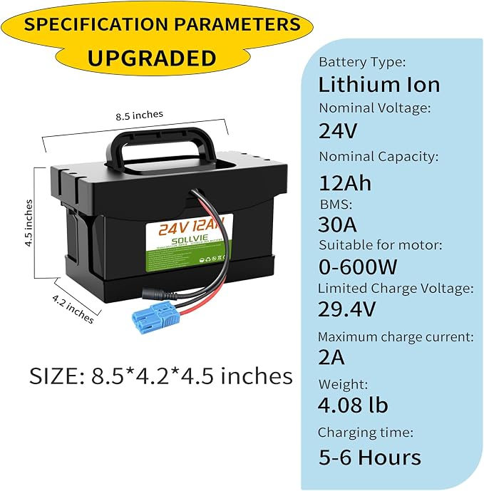 24V Battery Replacement for Ride On Cars, 12Ah/7Ah - Image 2