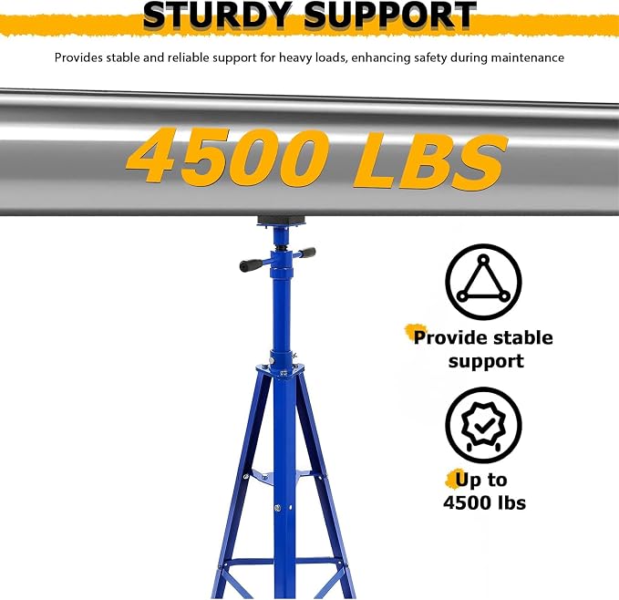KUAFU Adjustable Under Hoist Tripod Stand, 4500 LBS Load Capacity, 2 Ton High - Image 3