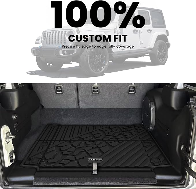 LASFIT Trunk Mat for Jeep Wrangler Unlimited 4XE 2021-2024 2025 4 Door - Image 3