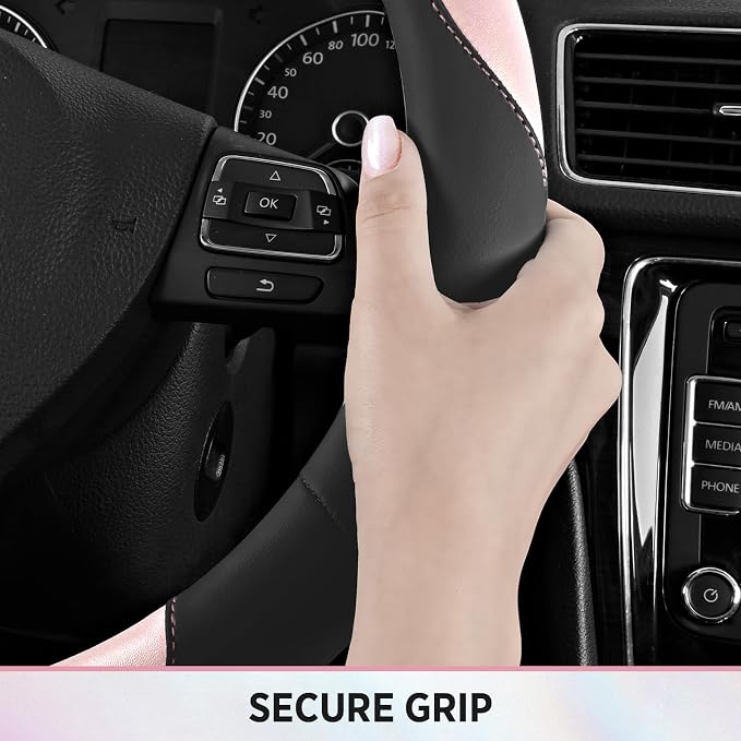 Road Comforts Steering Wheel Cover – Breathable Leather Steering Wheel Cover - Image 6