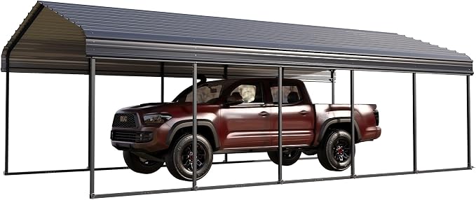 PHI VILLA Outdoor Carport Canopy 12' x 25', Metal Carport Tent Heavy Duty - Image 2