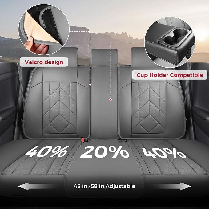 Grey Car Seat Covers Full Set - Image 5