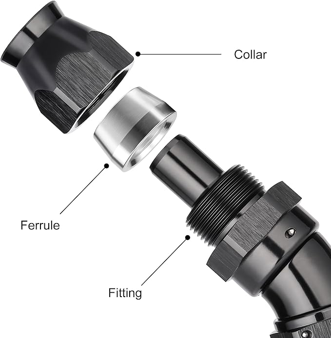 EVIL ENERGY 12AN 30 Degree PTFE One Piece Full Flow End Hose Fitting Aluminum - Image 2