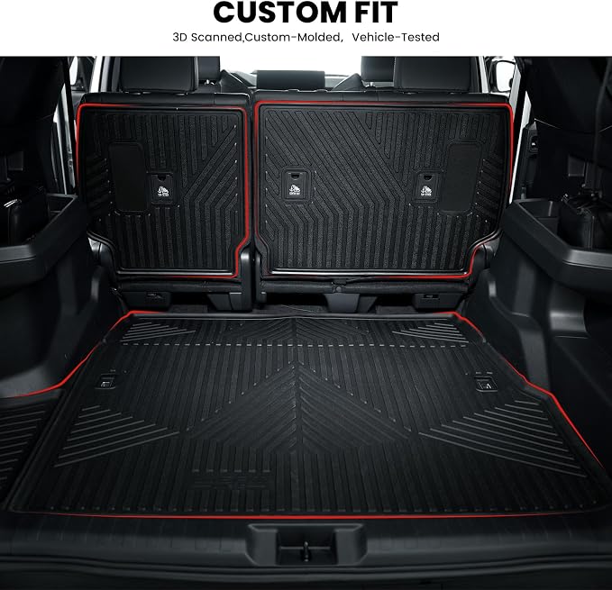 LASFIT Trunk Mat&Backrest Mat for Toyota 4Runner 2025, All Weather TPE Custom - Image 2