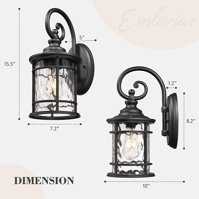 Emliviar Farmhouse Outdoor Light Fixture, 15.5" Exterior Lighting Fixtures - Image 6