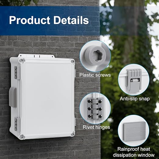 Outdoor Electrical Junction Box, ABS Water Resistant Enclosure - Image 5