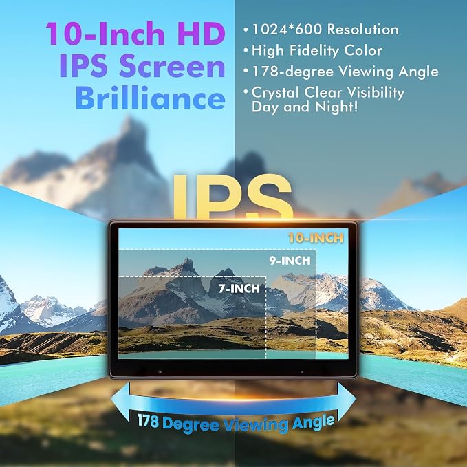 10" Touch Screen for Car, Used for Wireless Apple Carplay Android Auto - Image 3