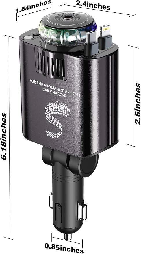 Retractable Car Charger USB C Fast Charging 120W, Car Accessories Cigarette - Image 8