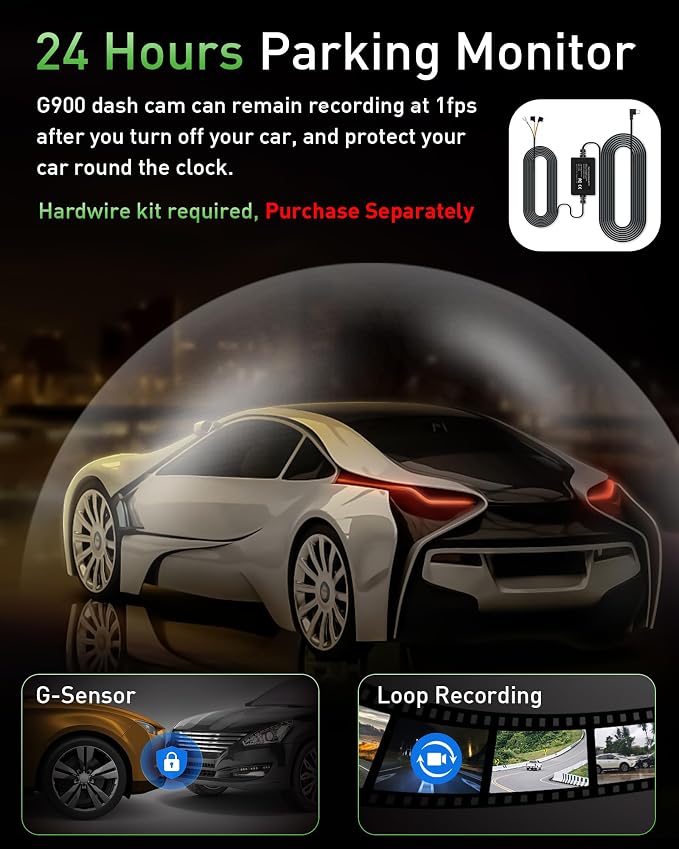 Dash Cam Front and Rear, 4K+1080P WiFi Dual Dash Camera - Image 6